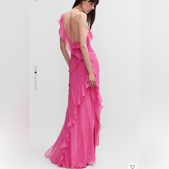 Mango Ruffle Slit dress - Size 6 - Picture 3 of 3